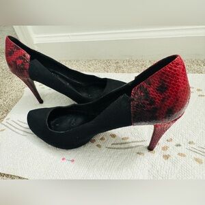Charles & Keith Black & Red Stiletto Pumps